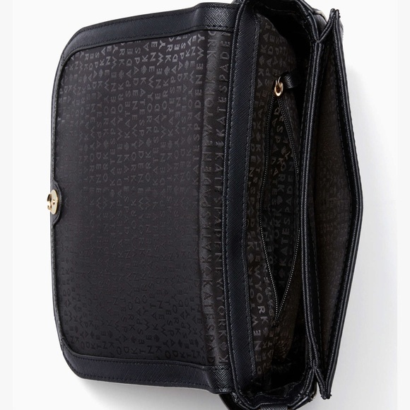 Kate Spade Black Leather Purse Crossbody Satchel Tote Bag Messenger Adjustable - Picture 2 of 14